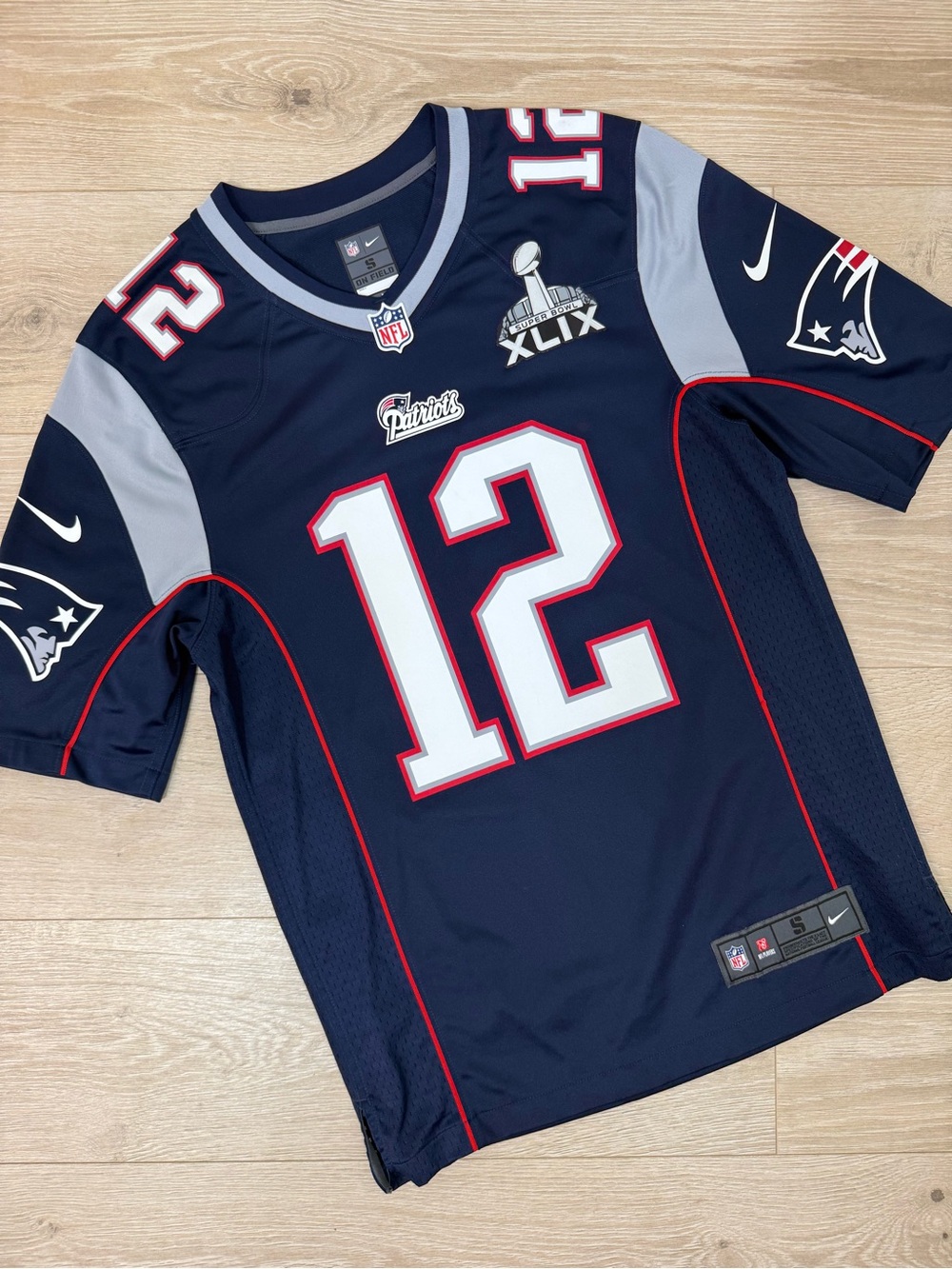 Nike On Field New England Patriots Tom Brady Super Bowl XLIX Jersey